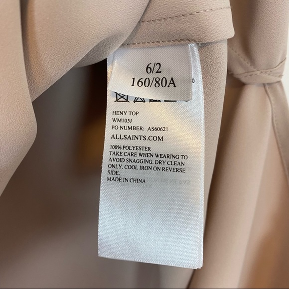 All Saints | Heny Top Sleeveless Blouse Size US 2 Oversized - Picture 9 of 12